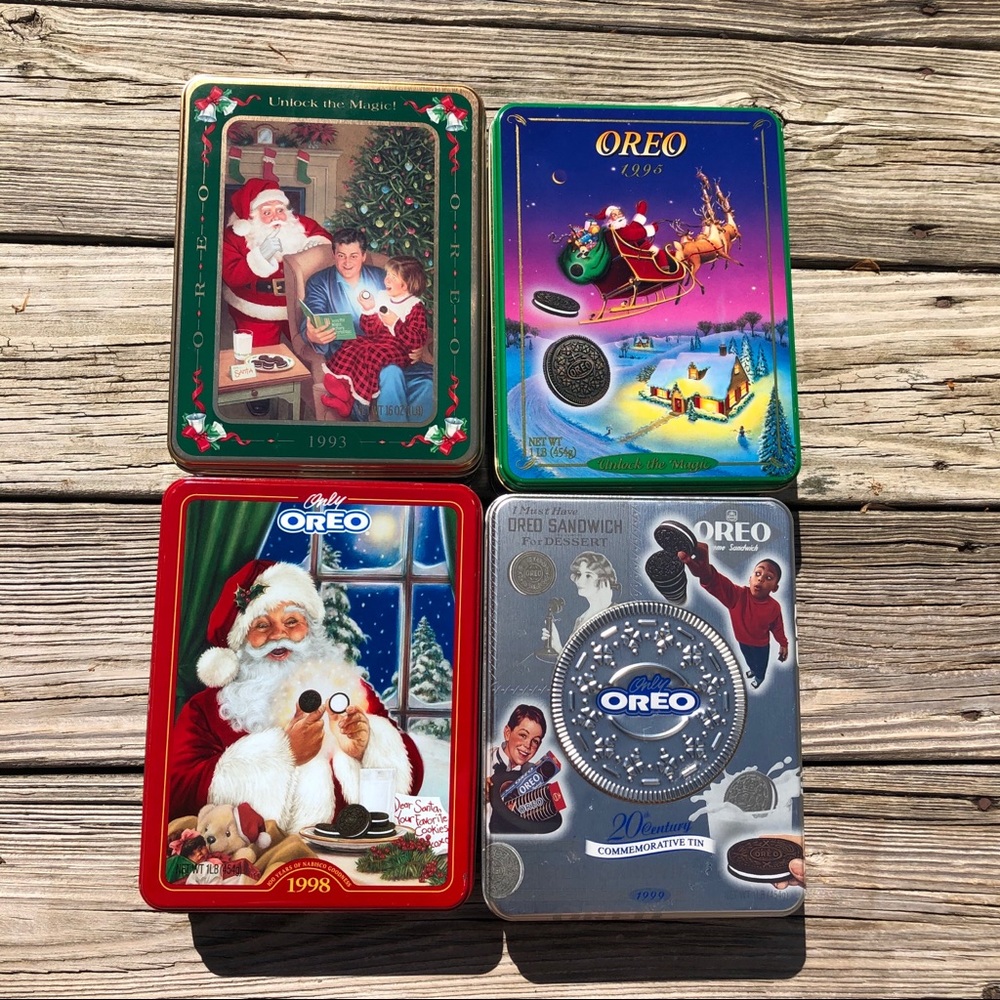 Vintage 90s Oreo Collector Christmas Tins